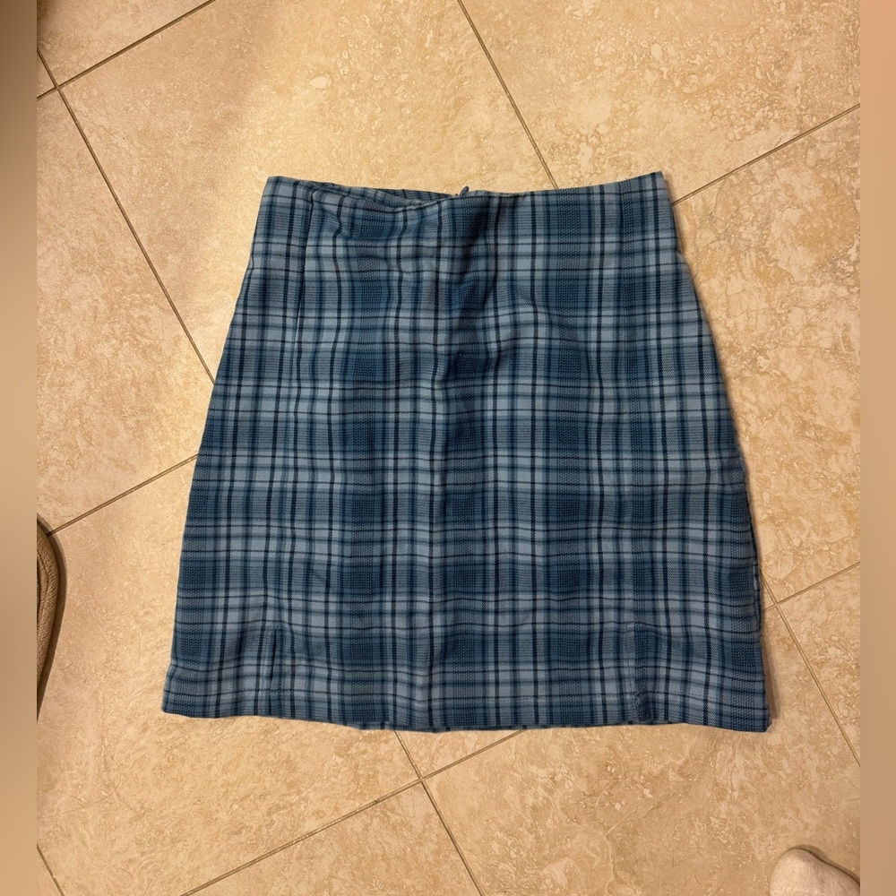 Brandy Melville Blue Plaid Women's Skirt